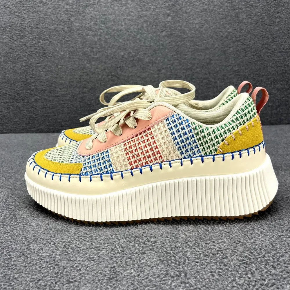 Nicole Miller Shoes Womens‎ 7 Beige Brita Mixed Woven sneaker